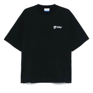 Off-White Black Men's Script Logo T-Shirt Size XL NWT Black White New Short